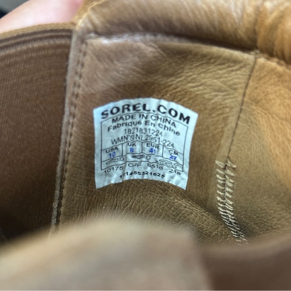 Sorel after hours Chelsea wedge‎ boot tan suede material women\'s size 10
